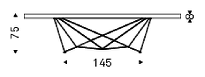 Gordon Deep Wood Dining Table by Cattelan Italia, size drawing 1
