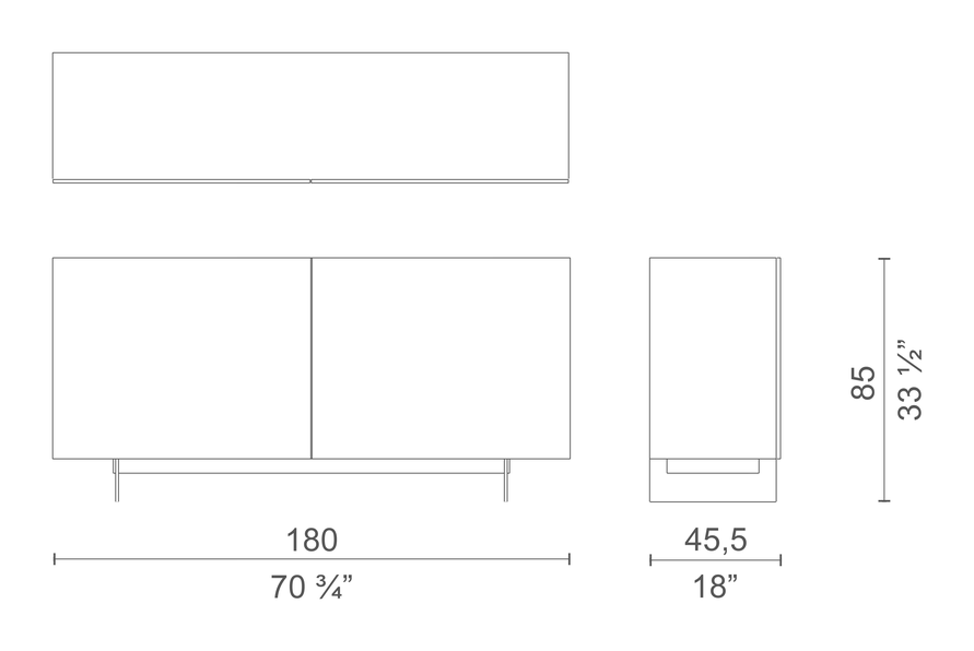 Uni Cabinet by Cappellini, size drawing: UN_10