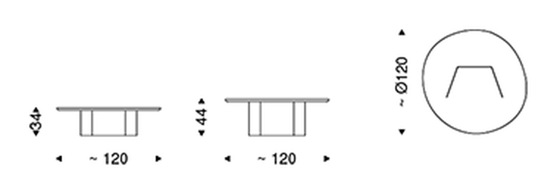 Standard Coffee Table by Cattelan Italia, size drawing 3