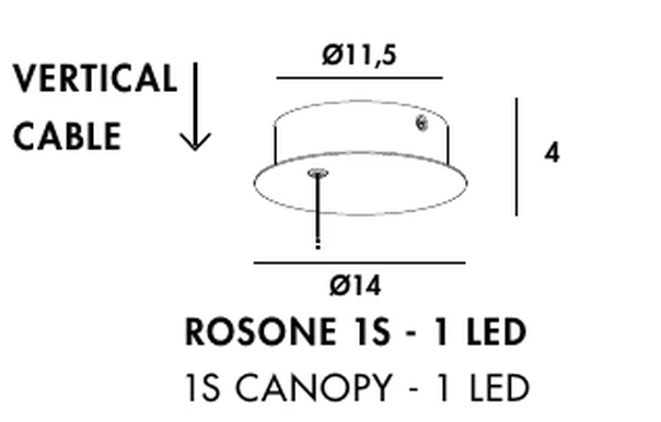 Willow Pendant Lamp by Sovet, size drawing: 1S canopy