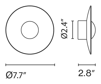 Ginger Wall Lamp Outdoor Disc by Marset, size drawing: Ginger 20