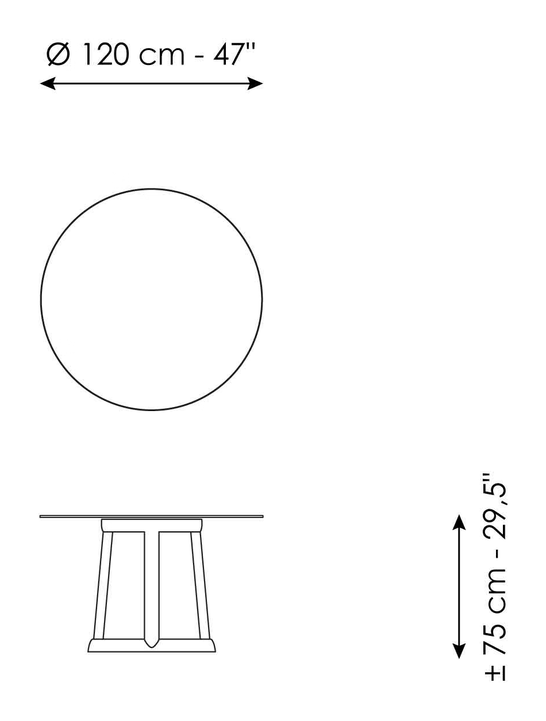 Greeny Dining Table by Bonaldo, size drawing 1