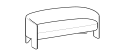 Cali Sofa by Ditre Italia, size drawing: 3-seat sofa