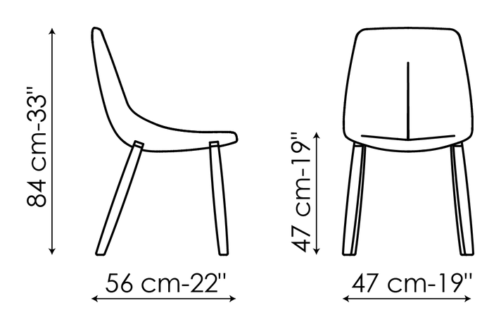 By Chair by Bonaldo, size drawing: By