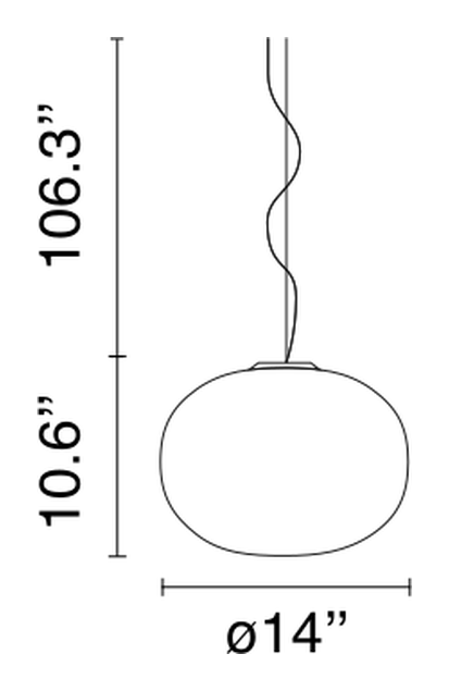 Glo-Ball Suspension Pendant Lamp by Flos, size drawing: Glo-Ball Suspension 1