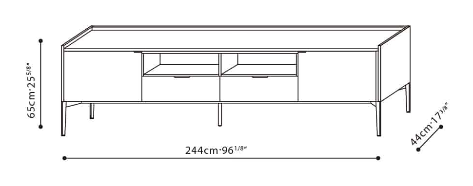 Matrix Cabinet (High Base) by Camerich, size drawing: C04H0805 + B40H0805 + B41H0805