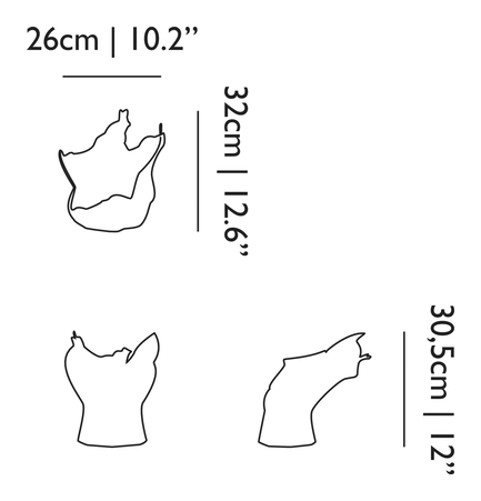 Blow Away Vase by Moooi, size drawing