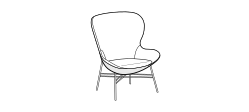 Round Armchair by Ditre Italia, size drawing: Armchair mix iron base