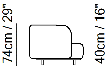 Wave Sofa by Natuzzi Italia, size drawing