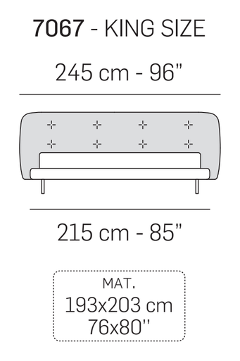 Rubicon Bed by Nicoline, size drawing 2