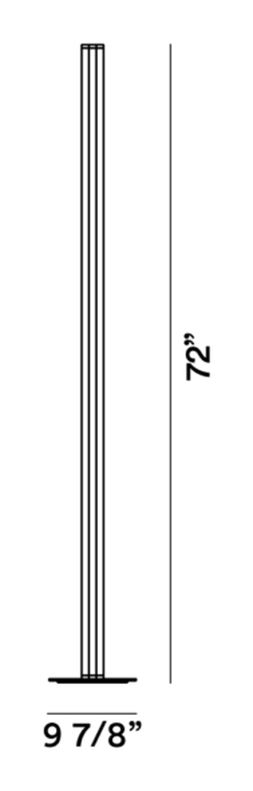 Chiaroscura Floor Lamp by Foscarini, size drawing