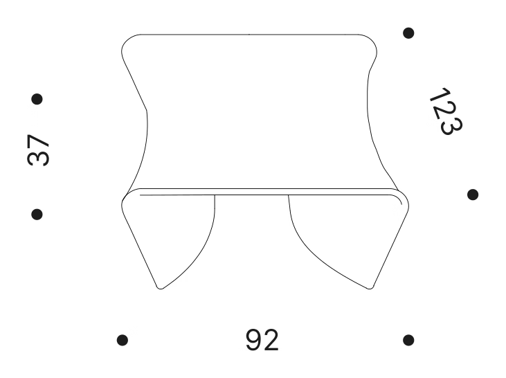 Piaffé Coffee Table by Driade, size drawing