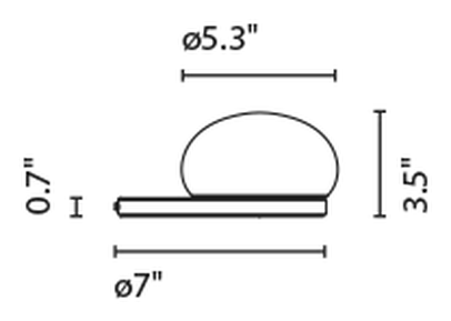 Bolita Table Lamp by Marset, size drawing