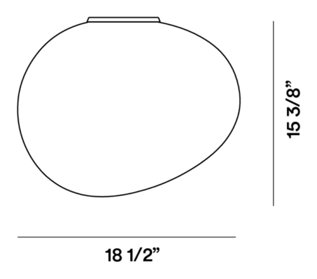 Gregg Semi Wall Lamp by Foscarini, size drawing: Gregg Grande Semi 2