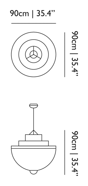 Meshmatics Pendant Lamp by Moooi, size drawing: Large