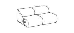 Melville Sofa by Ditre Italia, size drawing: 2-seat lateral element