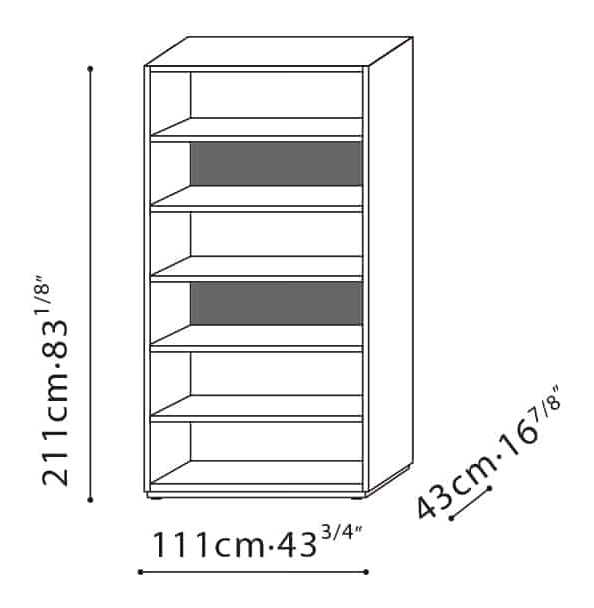 Content Cabinet 03/04 by Camerich, size drawing: CF400103