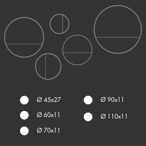 Horizon Mirror by Sovet, size drawing 2