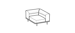 Arlott High Sofa by Ditre Italia, size drawing: Square corner
