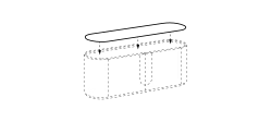 Circus Sideboard by Ditre Italia, size drawing: Recycled bonded leather top for sideboard