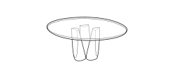 Sentei Dining Table by Ditre Italia, size drawing: Round table diam.160 lacquered base and glass top
