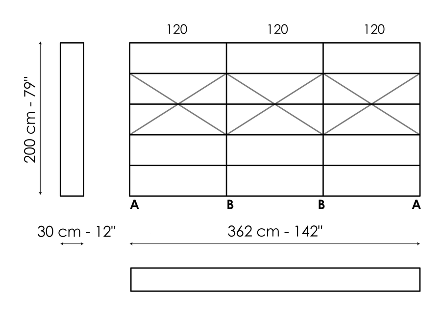 Kaos Bookshelf by Bonaldo, size drawing 5