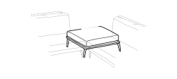 Kris Sofa by Ditre Italia, size drawing: Angular base