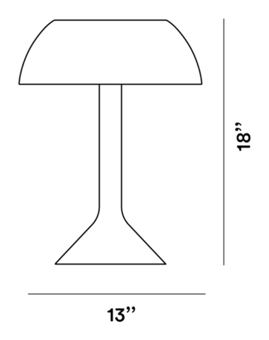 Chapeaux P Table Lamp by Foscarini, size drawing