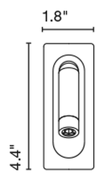Ledtube Mini Wall Lamp by Marset, size drawing