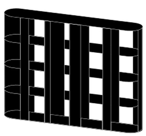 Helena Bookcase by Bontempi, size drawing: 18.77