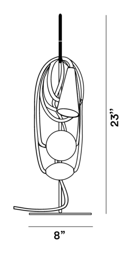 Filo Table Lamp by Foscarini, size drawing