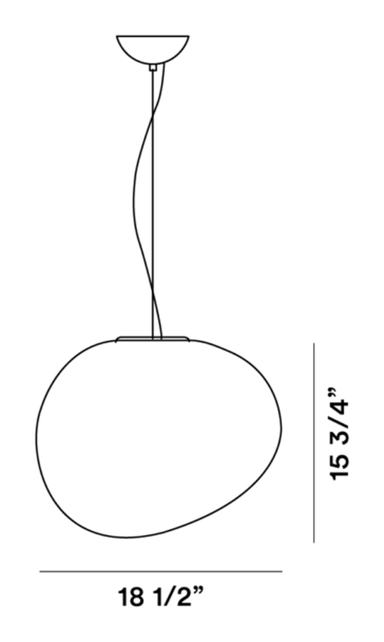 Gregg Pendant Lamp by Foscarini, size drawing: Gregg Grande