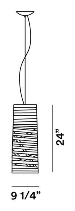 Tress Pendant Lamp by Foscarini, size drawing: Tress Piccola