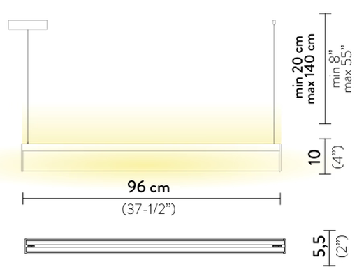 Modula Pendant Lamp by Slamp, size drawing: Modula Suspension