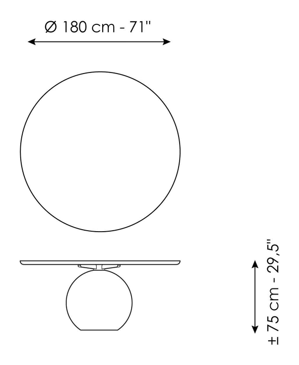 Circus Dining Table by Bonaldo, size drawing 3