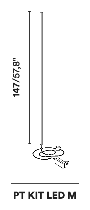 Ptolomeo Vino Wall Wine Rack by Opinion Ciatti, size drawing: PT KIT LED M