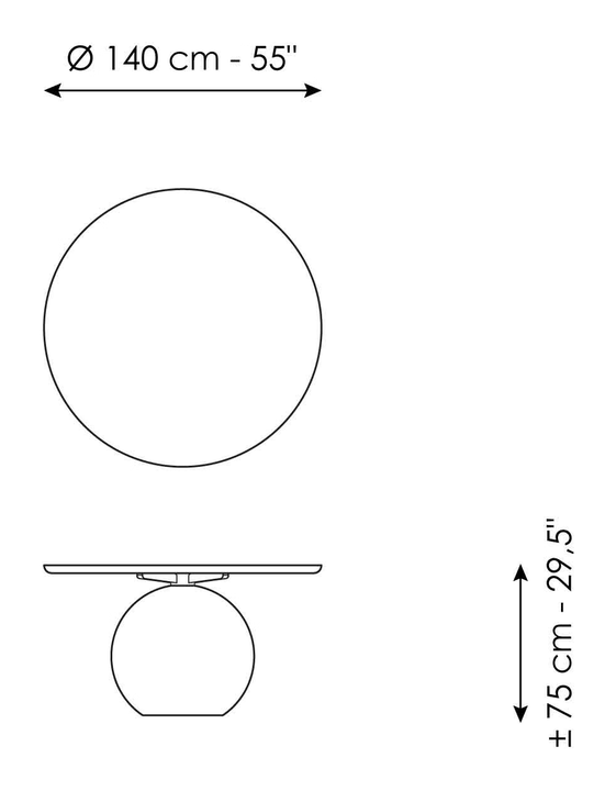 Circus Dining Table by Bonaldo, size drawing 1