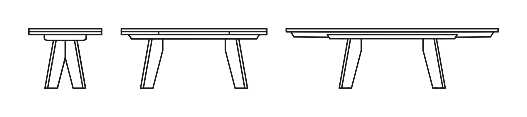 Victor Dining Table by Connubia, size drawing