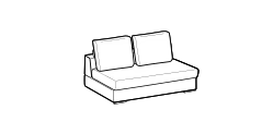 Bijoux 2.0 Sofa by Ditre Italia, size drawing: 2-seat maxi central element