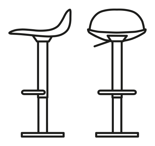 Academy TR Stool by Connubia, size drawing