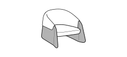 Blazer Armchair by Ditre Italia, size drawing: Armchair mix
