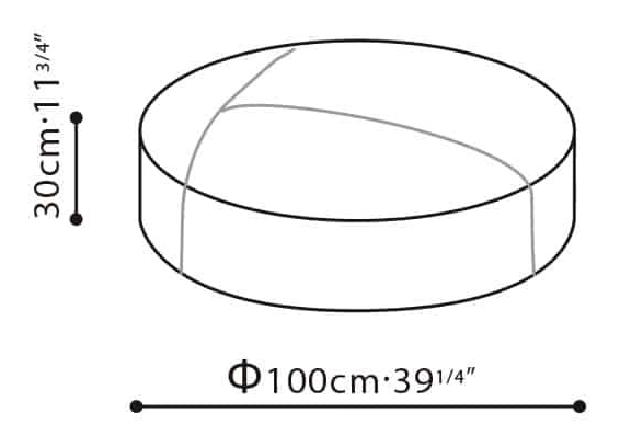 Puck Ottoman by Camerich, size drawing: C0250303
