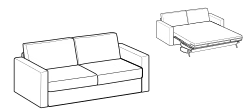 Freedom 2.0 Sofa Bed by Ditre Italia, size drawing: Maxi 3-seater sofa bed
