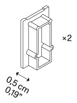 DoubleZero7 Surface Lighting System by Lodes, size drawing: End Cap (×2)