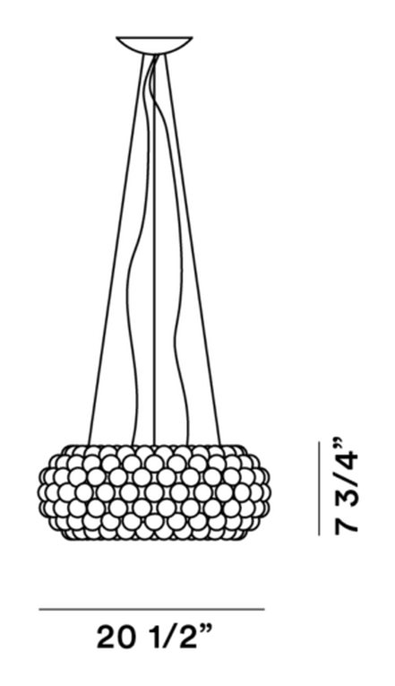 Caboche Plus Pendant Lamp by Foscarini, size drawing: Caboche Media