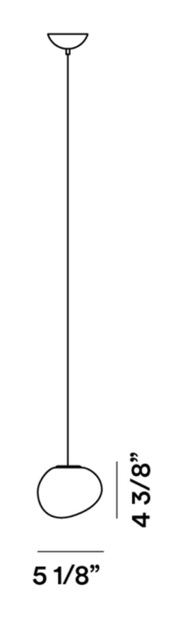Gregg Pendant Lamp by Foscarini, size drawing: Gregg Piccola