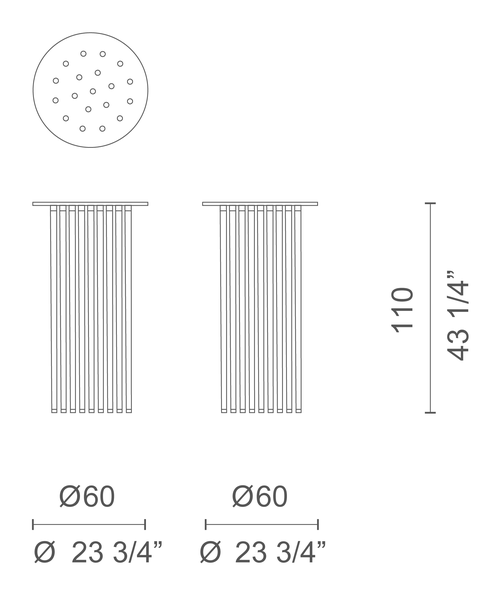 Org Side Table by Cappellini, size drawing: OG_2