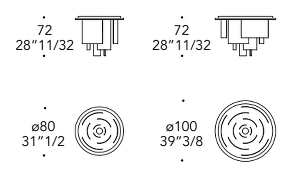 Aria Lampadario Pendant Lamp by Reflex, size drawing