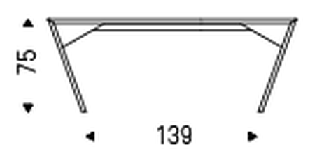 Vega Desk by Cattelan Italia, size drawing 1