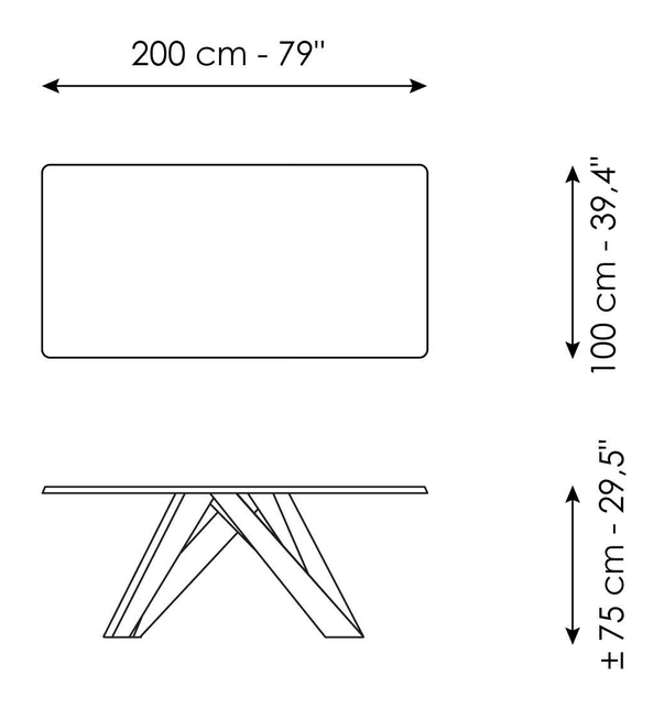 Big Table by Bonaldo, size drawing 3